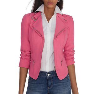 White House Black Market The Pink Moto Jacket Blazer